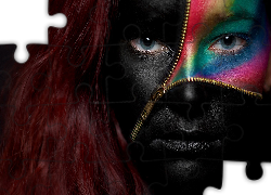 Dziewczyna, Pomalowana, Twarz