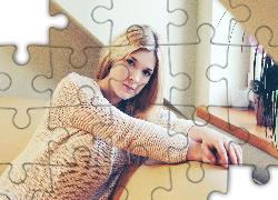 Kobieta, Blondynka, Sweter