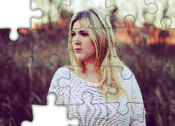 Zamyślona ,Kobieta, Blondynka