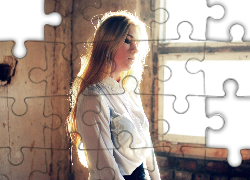 Zamyślona, Kobieta, Blondynka