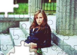 Kobieta, Szatynka, Spojrzenie