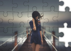 Brunetka, Włosy, Wiatr