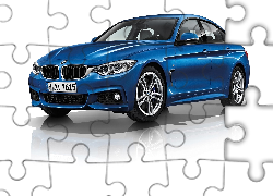 BMW, seria 4, niebieski, 2014