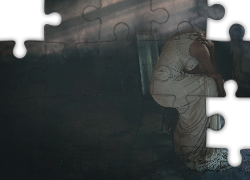 Kobieta, Krzesło, Sukienka