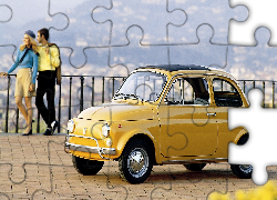 Kobieta, Mężczyzna, Zabytkowy, Fiat, 500, 1957