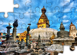 Nepal, Katmandu, Pagoda, Ruiny