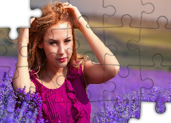 Młoda, Dziewczyna, Łąka, Lawenda