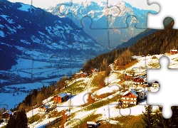 Domy, Góry, Lasy, Tyrol, Austria