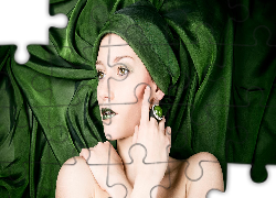 Kobieta, Twarz, Turban, Makijaż