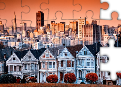 Domy, Wieżowce, Panorama, Miasta, San Francisco, Kalifornia