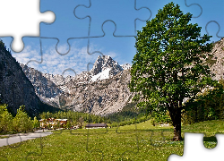 Tyrol, Góry, Lasy, Łąka, Hotel, Alpengasthof, Gramai