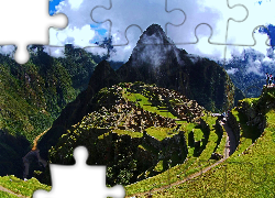 Peru, Machu Picchu, Góry, Chmury