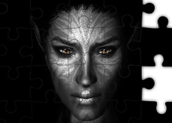 Kobieta, Elf, Makijaż, Fantasy