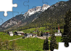 Tyrol, Lasy, Łąki, Dolina, Wioska, Steinberg