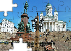 Helsinki, Pałac, Senatu, Pomnik, Cara, Mikołaja II