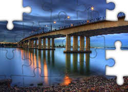 Oświetlony, Most, George, Rzeka, Sydney