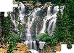 Kanada, Park Narodowy Jasper, Prowincja Alberta, Wodospad Tangle Creek Falls