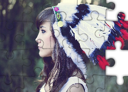 Kobieta, Twarz, Pióropusz