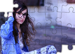 Kobieta, Twarz, Okulary, Modelka