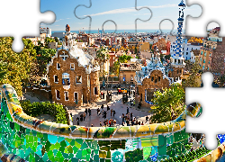 Barcelona, Modernistyczne, Budynki, Projektu, Gaudiego, Panorama, Miasta
