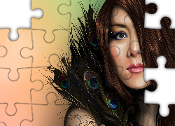 Kobieta, Pawie, Pióra