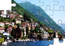 Góry, Jezioro, Miasto, Como, Włochy