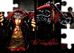 Saiyuki, czerwone włosy, motor