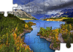Kanada, Park Narodowy Banff, Jezioro Abraham Lake, Góry