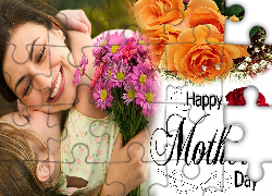 Dzień, Matki, Kwiaty, Życzenia