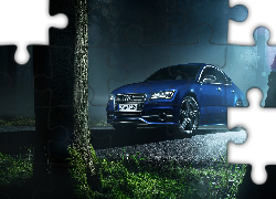 Audi, S7, Niebieski, Poświata