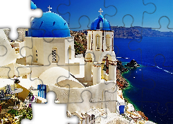 Santorini, Morze, Cerkiew, Grecja