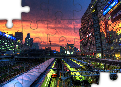 Japonia, Tokio, Miasto, Dworzec, Pociąg