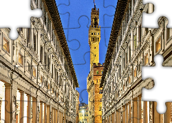 Włochy, Florencja, Muzeum Galeria Uffizi, Pałac Palazzo Vecchio