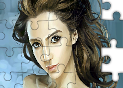 Portret, Kobiety, Akwarela