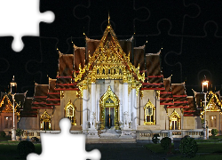 Tajlandia, Bangkok, Świątynia, Noc, Marble Temple