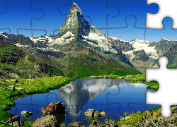 Góry, Jezioro, Matterhorn, Szwajcaria
