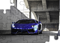 Niebieski, Metalik, Lamborghini Aventador