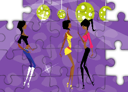 Kobiety, Taniec, Disco, Kule, Grafika, 2D