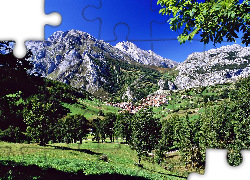 Góry, Wioska, Park Narodowy, Asturia