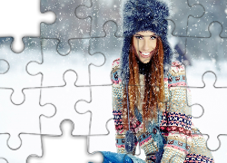 Kobieta, Modelka, Zima