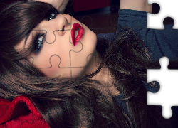 Brunetka, Twarz, Makijaż