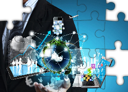 Grafika, Abstrakcja, Internet, Laptop, Telefon