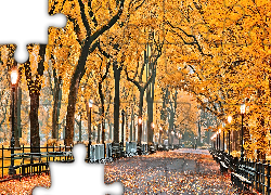 Jesień, Park, Latarnie