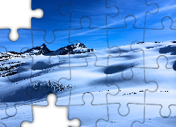 Zima, Śnieg, Wzgórze, Niebo, Góry