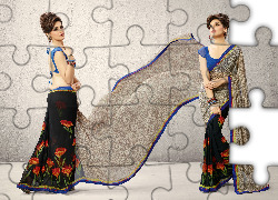 Kobieta, Suknia, Sari