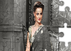 Kobieta, Sari, Makijaż