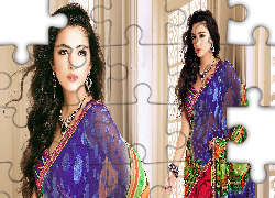 Kobieta, Sari, Makijaż