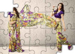 Kobieta, Sari, Długa suknia