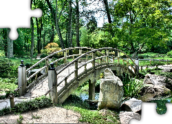 Park, Mostek, Kamienie, Rzeczka