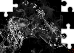 Kobieta, Twarz, Motyle, Dym